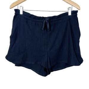 Vitamin A Womens Thalia Organic Cotton Ribbed Black Shorts Size Large Casual